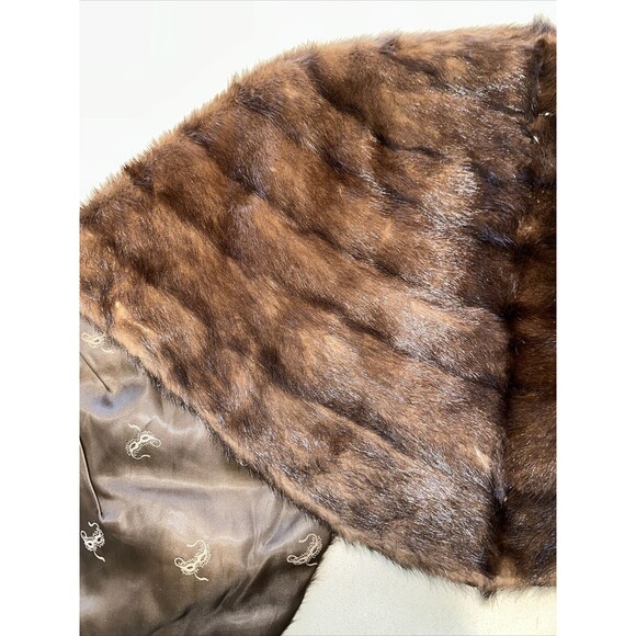 Vintage 20's Evans Chicago Fur Mink Stole Collar Wrap Shawl Camel Fully Lined - Picture 11 of 15